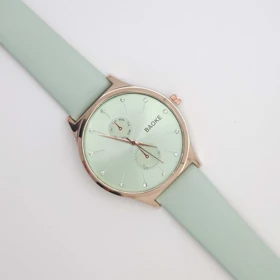 ساعت مچی زنانه باوک BAOKE بند چرمی ، اسپرت و روزمره با جعبه کادویی (سبز)