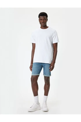 فصل جدید Slim Fit به نقل از شورت جزئیات جیب دکمه Bermuda 4SAM40029ID