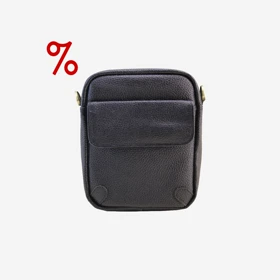 کیف دوشی چرم مردانه مشکی مدل d021F
