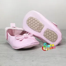 پاپوش نوزاد دخترانه پاپیون دار صورتی