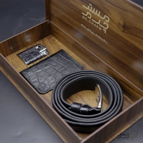 ست کمربند و جاکارتی و فندک چرم mrc1318-37