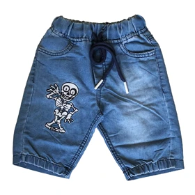 شلوارک جین پسرانه مدل اسکلت کد 1379