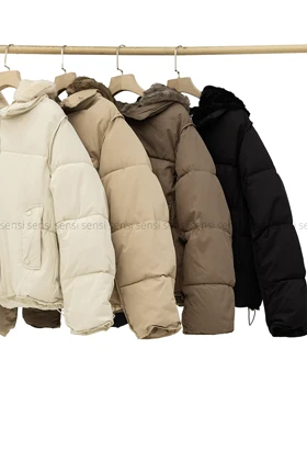 کاپشن وارداتی آستر دار کلاه پوست کد1004857