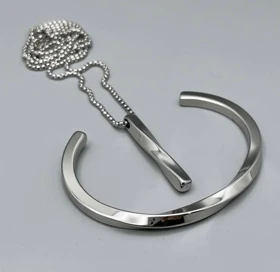 ست گردنبند و بنگل استیل