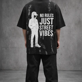 تیشرت طرح خفن فانتزی وایب استریت خفن سنگشور تمام چاپ * پشت و رو چاپ باکسی لش