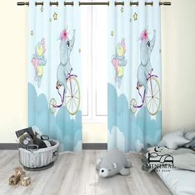 پرده کودک طرح فیل ها مدل W4935