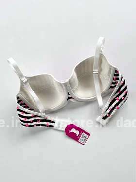 سوتین تک اسفنجی فنر دار نخ پنبه طرح راه راه قلب براگور