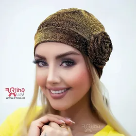توربان کلاهی مجلسی شاین | حجاب سر مجلسی گل‌دار