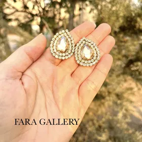 گوشواره اشکی نگینی کد EF11