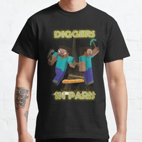 تیشرت با طرح Diggers in Parisماینکرافت