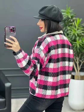 شکت چهارخونه یقه خز