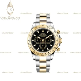 ساعت مچی رولکس دیتونا سیلورطلایی صفحه مشکی Rolex Daytona