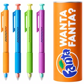 خودکار مشکی ژله ای کاکو KACO مدل Fanta نوک 0.5 میلی متر پک 4 عددی