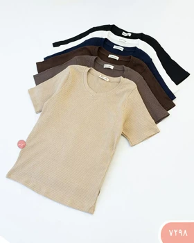 تیشرت کرکره ای یقه هفت 7298