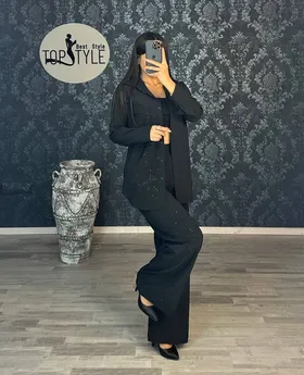 ست شومیز و شلوار ورساچه نگینی کد : 8214