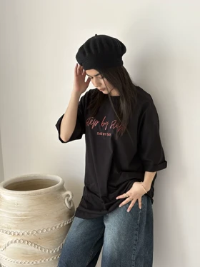 تیشرت فونتی مشکی هیمه استایلیش