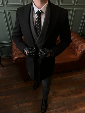 پالتو دو دکمه یقه بلیزر مشکی o123