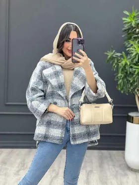 پالتو چهارخونه تک دکمه