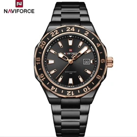 ساعت مچی مردانه نیوی فورس NF 9249 مشکی رزگلد مدل m-10439