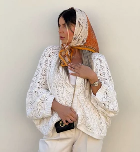 مینی اسکارف ساتن وارداتی طرحبندی کد 400