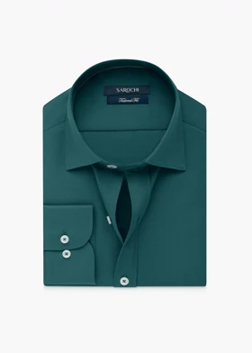 پیراهن کلاسیک فلورا ساده سبز کله‌غازی