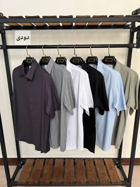 ✨پیراهن استین کوتاه دکمه مخفی 2538✨