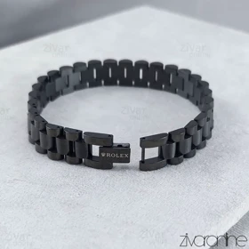 دستبند رولکس سه رج کلاسیک مشکی 40138