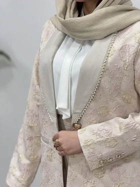 مانتو کتی ژاکارد مروارید دوزی ویونا