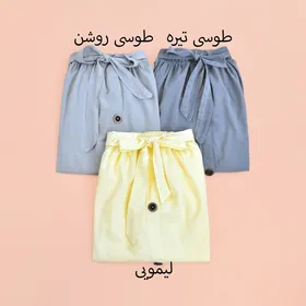 دامن دکمه دار لینن 4