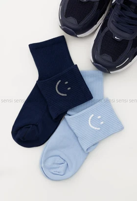 جوراب Smile نیم ساق پنبه کد1004980