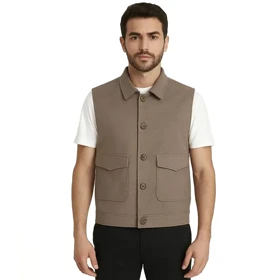 جلیقه اورسایز یقه کلاسیک مردانه - 3162519