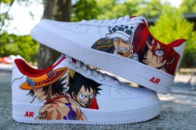 کفش اسپرت ONE PIECE کاستوم کتانی انیمه وان پیس ایرفورس نایک nike air force کد 83840