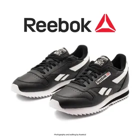 کتانی راحتی ریباک - Reebok Classic Leather Ripple Low Black/White