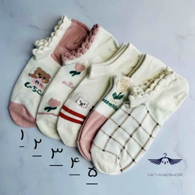 جوراب مچی لب دالبری طرح تدی و گل شایسته
