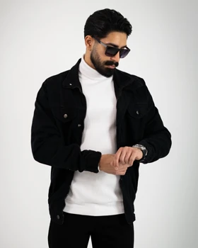 کت جین مردانه باکسی زیپدار_کد4632