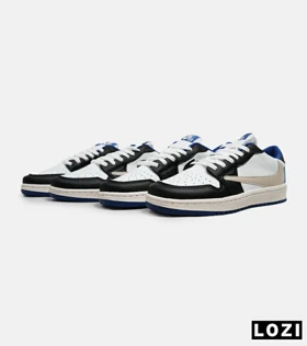 کفش کتانی مردانه کرم سفید مشکی NIKE travis scott