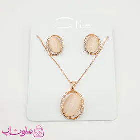 نیم ست زنانه برند کلیو Clio مدل بیضی نگین‌دار