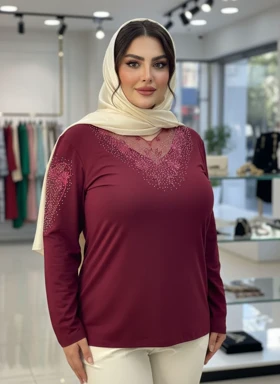 شومیز گیپوردار مدل مهگل کد 50272