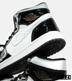 کفش کتانی مردانه و زنانه ساق‌دار مشکی سفید NIKE jordan 1