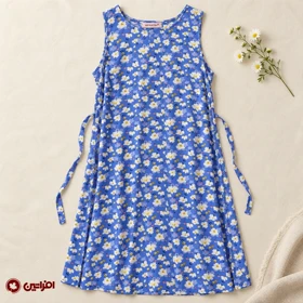 پیراهن زنانه رعنا گلدار آبی کد 9601