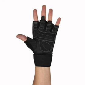 دستکش مردانه بند انگشتی طرح گوریل چرمی مشکی