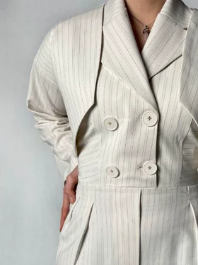 اورال کت یقه انگلیسی راه راه