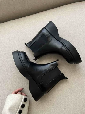 نیم بوت چرم بغل کش