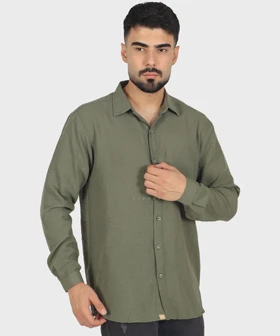 پیراهن لینن مردانه ساده 4409