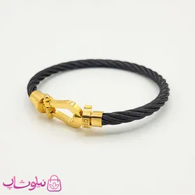 دستبند مردانه فرد Fred مشکی طلایی