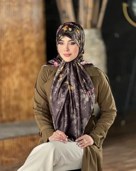 روسری دست دوز ساتن ابریشم