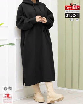 هودی لانگ زمستانی زنانه سایزبزرگ کد 3152