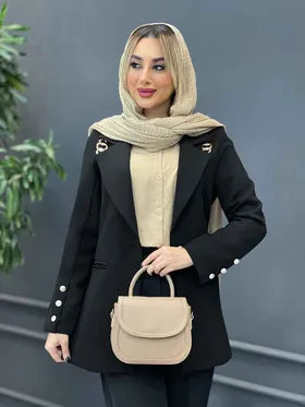 مانتو یقه زنجیر تک دکمه