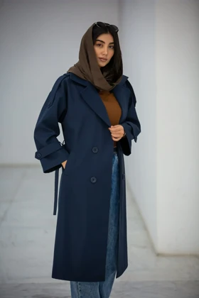 بارانی بلند کاملیا New (سرمه ای)