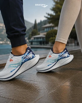 کتانی ساکونی سفید آبی مردانه و زنانه مدل 9148 کفش اسپرت Saucony
